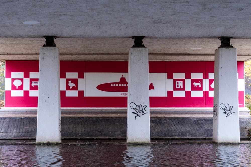 Muurschildering Duikboot van Joep Van Gassel uit 2013