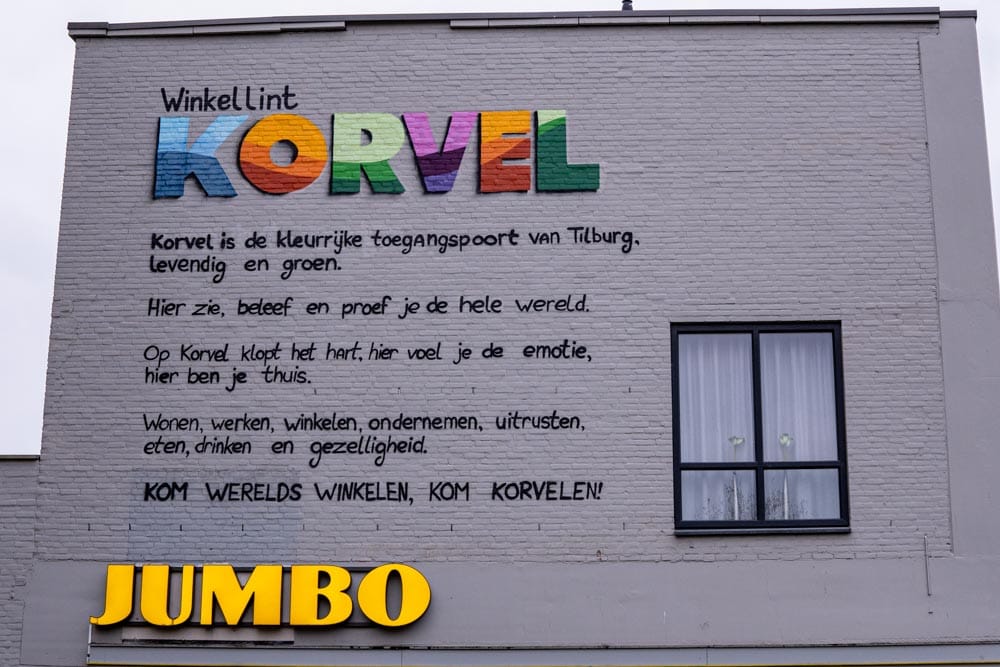 Muurschildering Winkelint Korvel van Paul de Graaf uit 2020