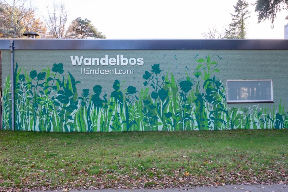 Muurschildering Basisschool Wandelbos van Fred Van Essen uit 2021