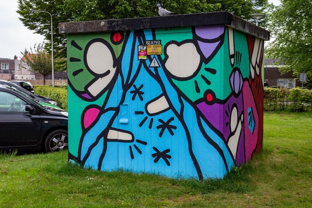 Muurschildering Kinderspel van Atila Yuksel