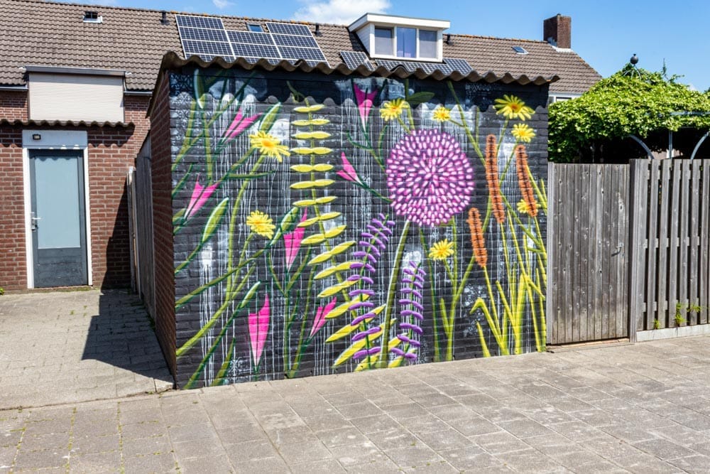 Muurschildering Bloemen van Joep Van Gassel